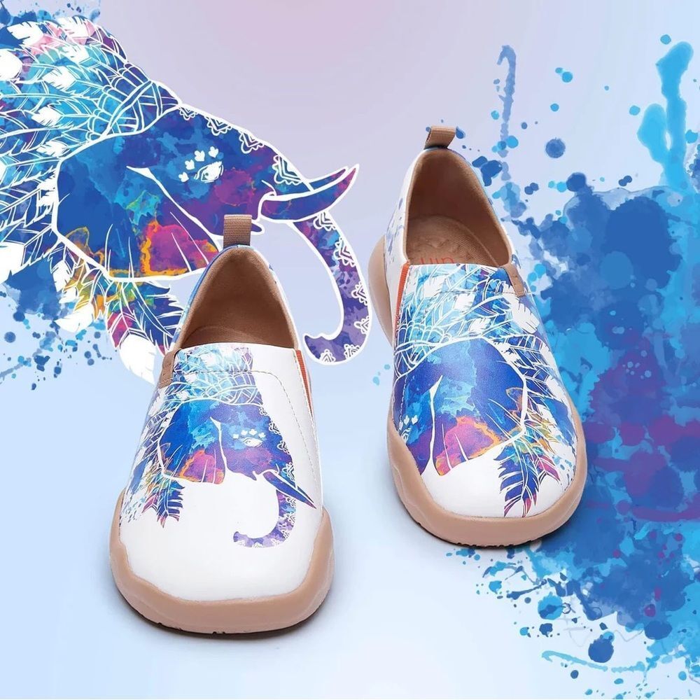 UIN Women's Walking Travel Shoes Microfiber Loafers (colored Elephant)New No Box